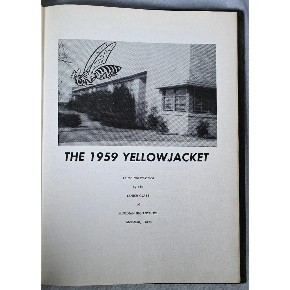 1959 Meridian Texas Yellow Jacket School Yearbook Vintage Annual